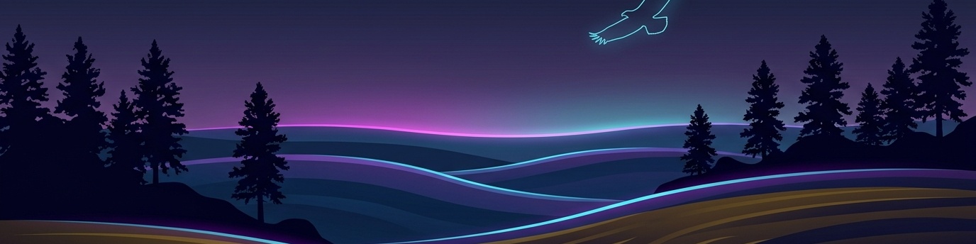 Neon landscape banner for studio2201